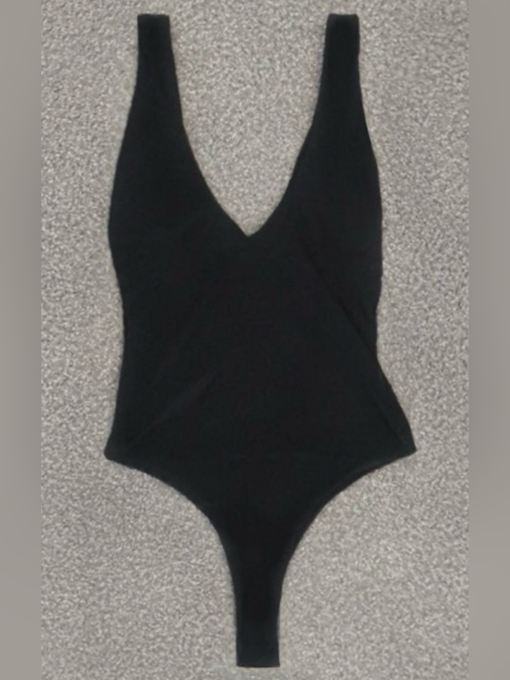 Posh Shop Black V Neck Tank Bodysuit - Medium